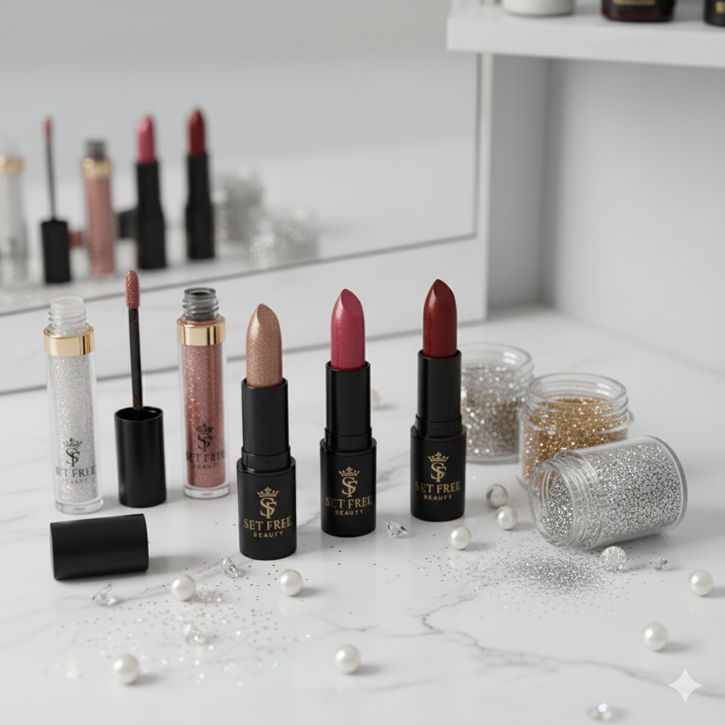 Lipstick & Shimmer | Set Free Beauty Cosmetics